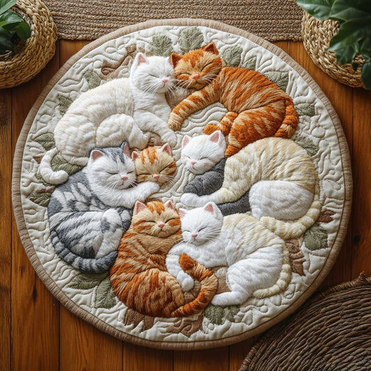 Golden Cat Cloud WN2203040CL Quilted Round Mat