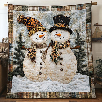 Leopard Couple Snowman WN1411033CL Quilt