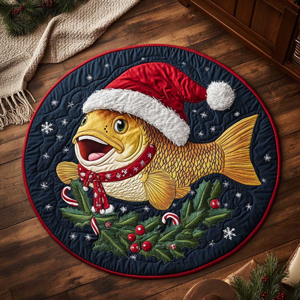 Jolly Fish WN2103024CL Quilted Round Mat