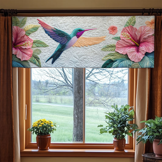 Flower Hummingbird WX0905025CL Quilted Valance