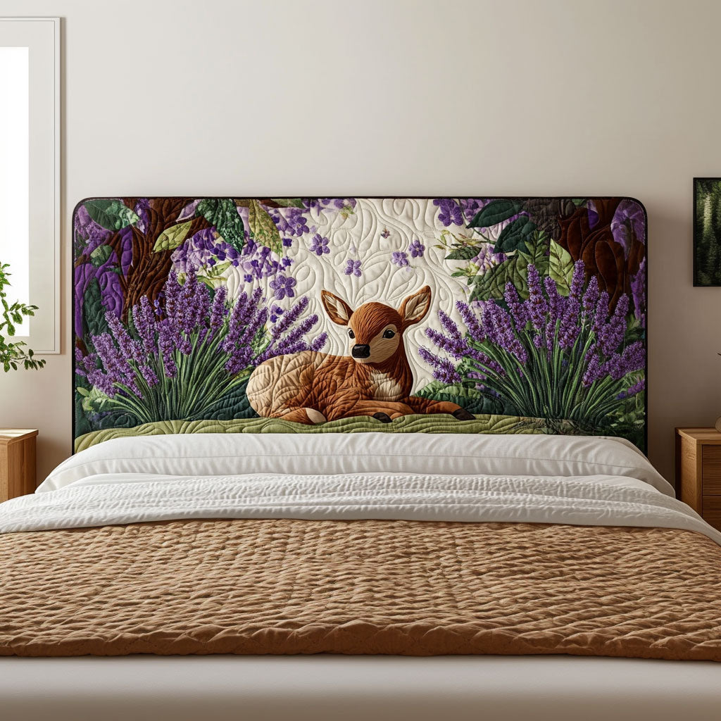 Lavender Deer QA2212008CL Quilted Headboard Slipcover