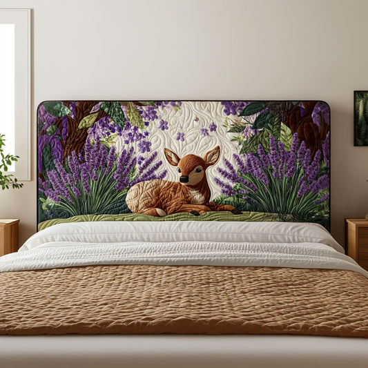 Lavender Deer QA2212008CL Quilted Headboard Slipcover
