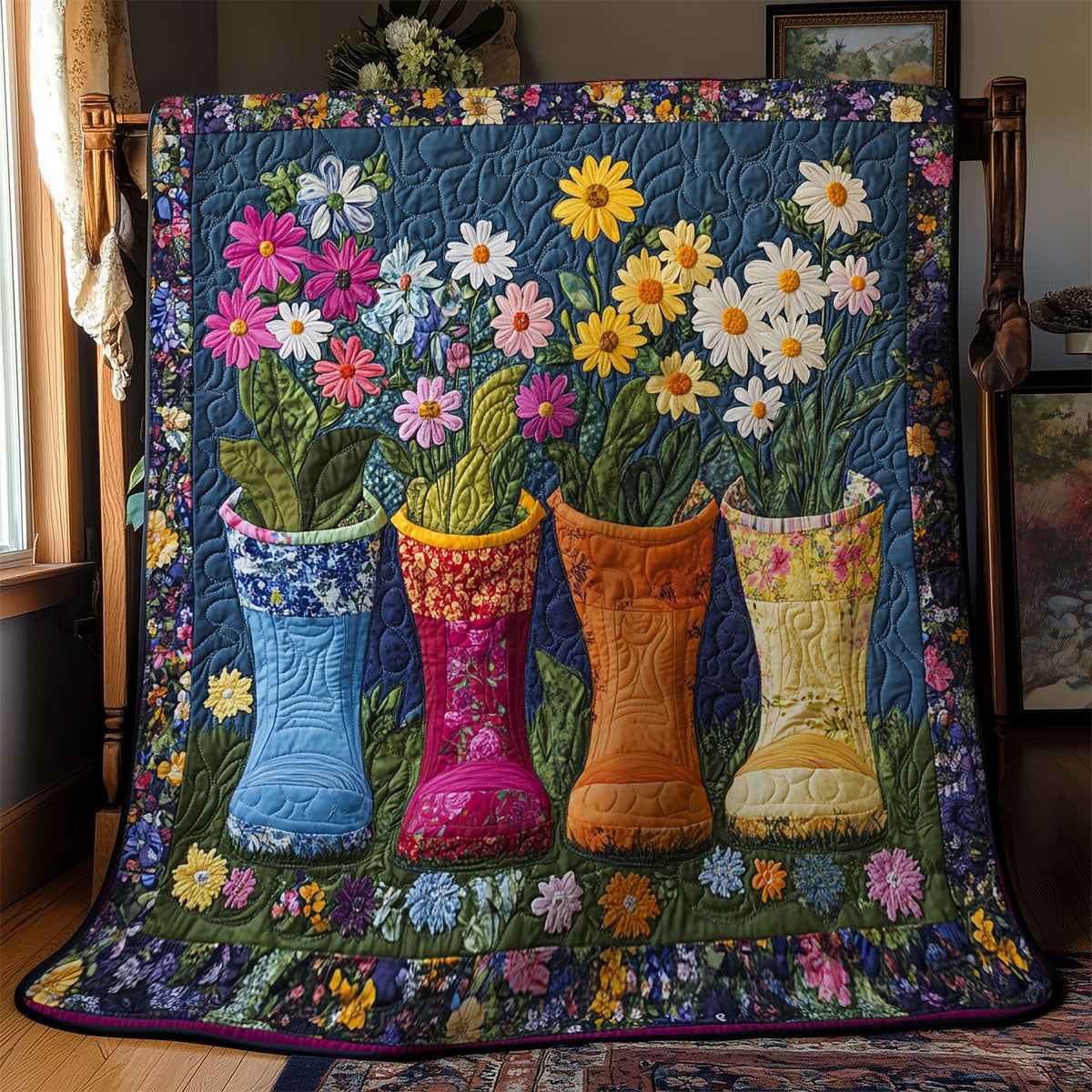 Flower Boots WY1202099CL Quilt