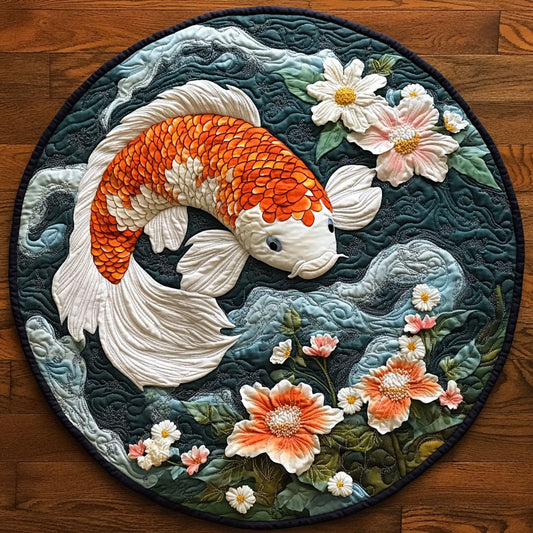 Koi Serenity CW1405095CL Quilted Round Mat