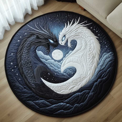 Yin Yang Dragon WN1703019CL Quilted Round Mat