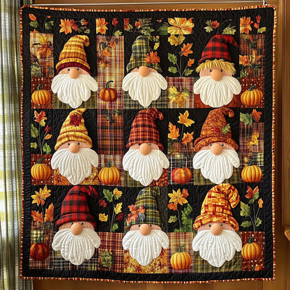 Pumpkin And Gnome Patchwork WY1508067CL Quilt