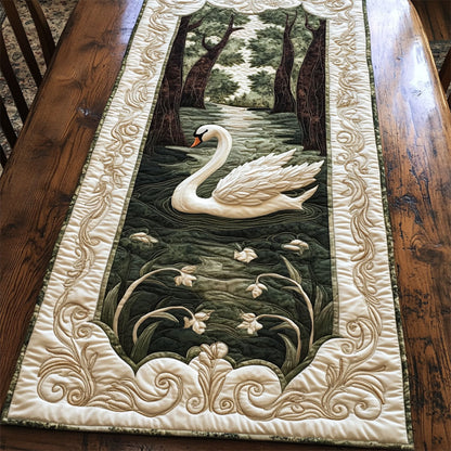 Beautiful White Swan WY3004007CL Quilted Table Runner