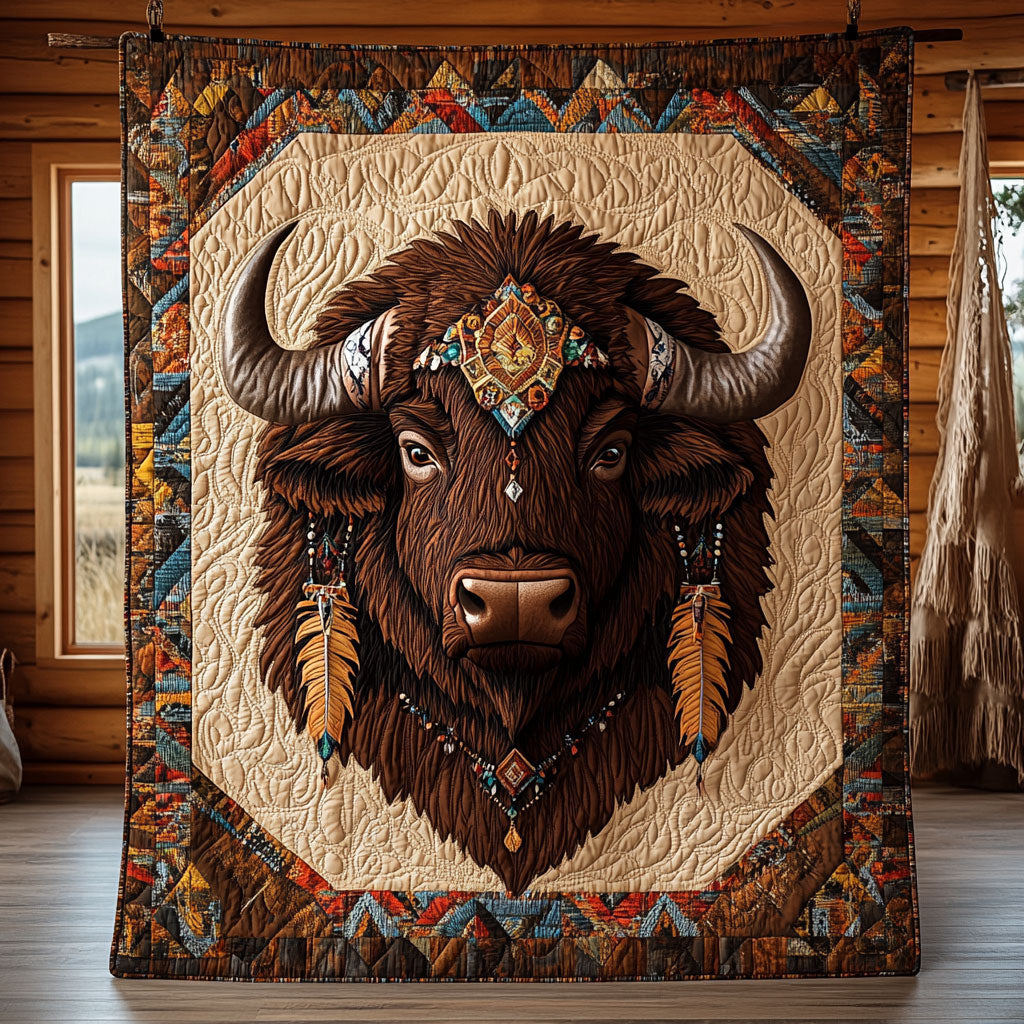 Bison Native American CW0307009CL Quilt