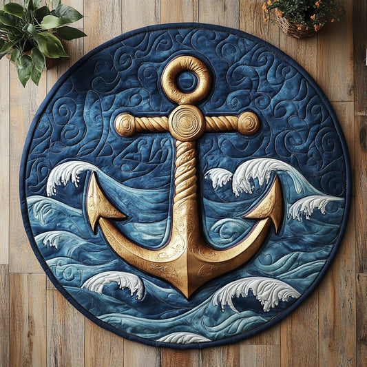 Golden Anchor CM1404072CL Quilted Round Mat