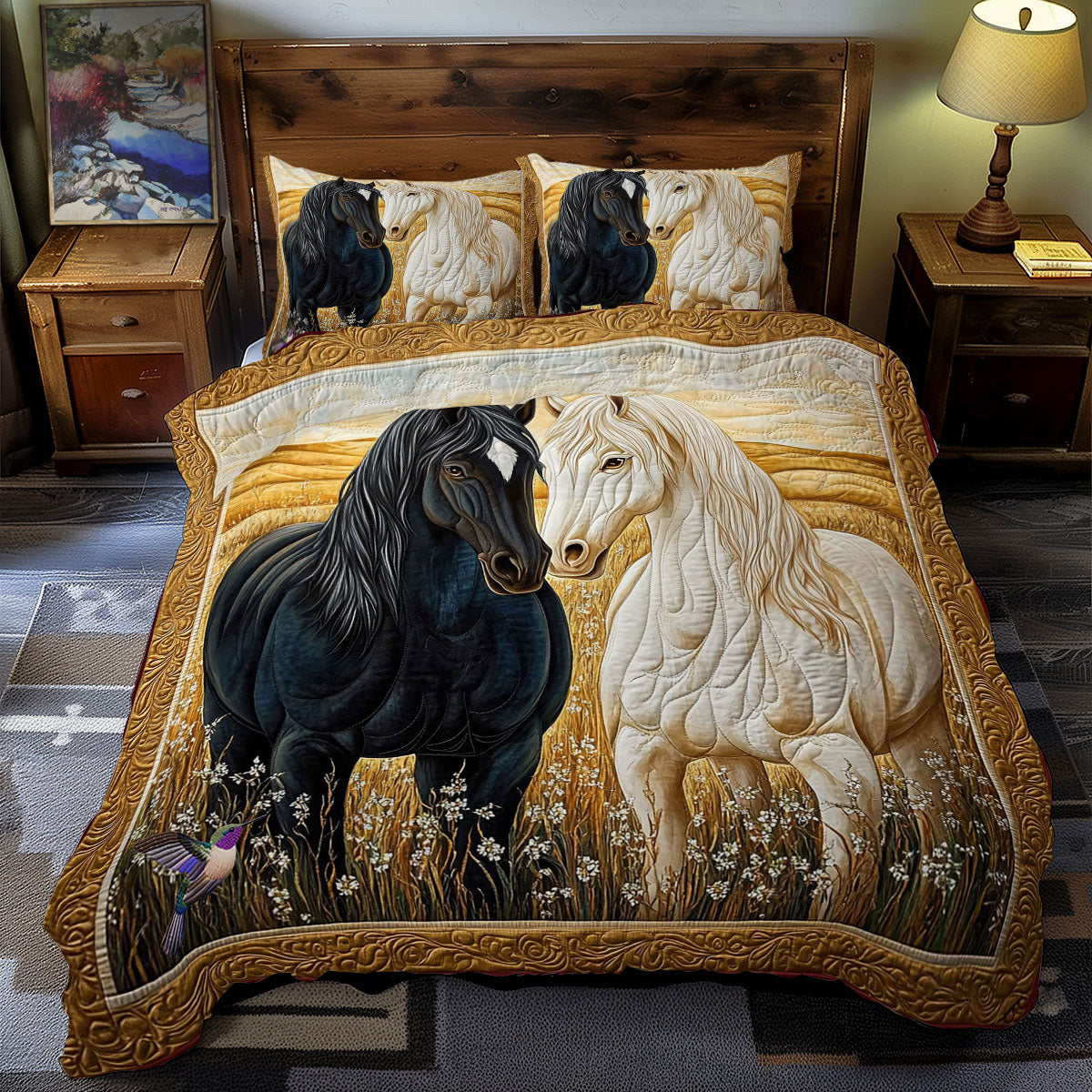 Couple Horse WY2311057CL Duvet Cover Set