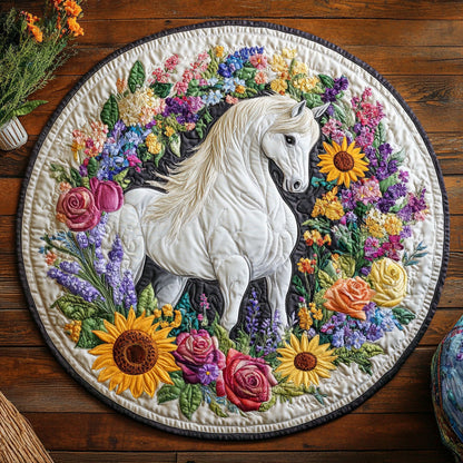 Blooming Horse CW1807033CL Quilted Round Mat