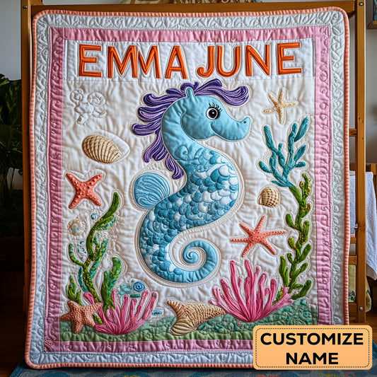 Wavy Wonder WY0108015CL Personalized Baby Quilt