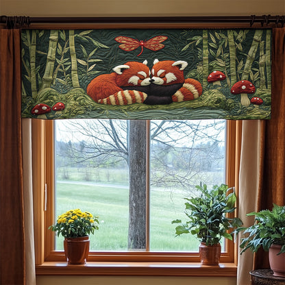 Adorable Red Panda WX2205001CL Quilted Valance