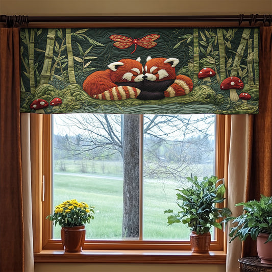 Adorable Red Panda WX2205001CL Quilted Valance