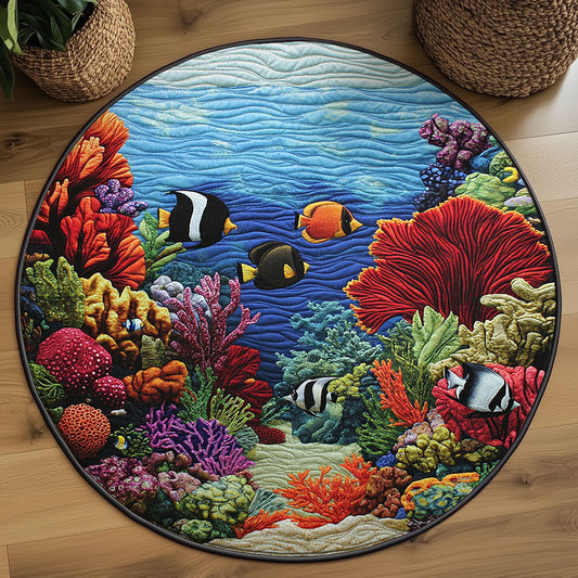 Sea Life WJ2103076CL Quilted Round Mat
