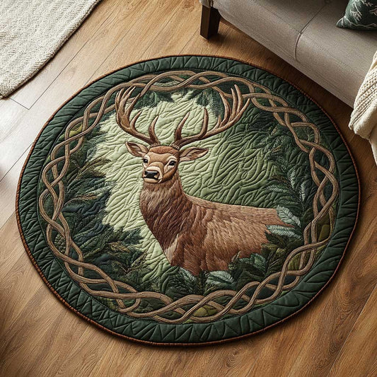 Majestic Deer WN1803009CL Quilted Round Mat