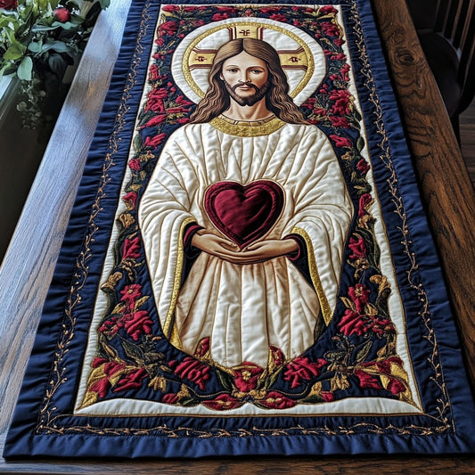 Jesus Heart WY2605026CL Quilted Table Runner
