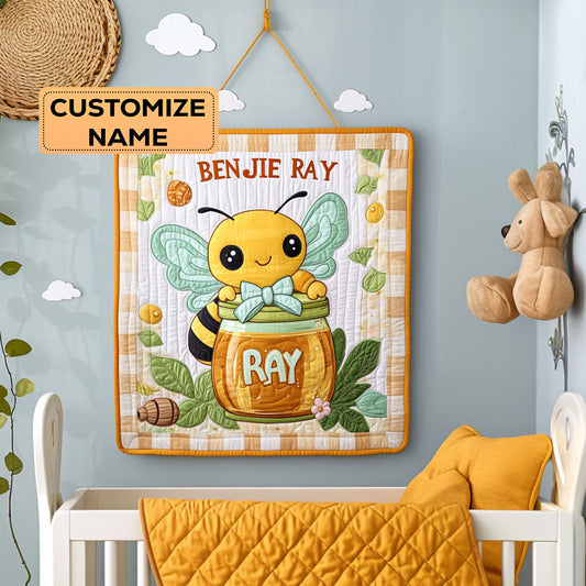 Bumble On The Honey WY2807011CL Personalized Baby Quilt