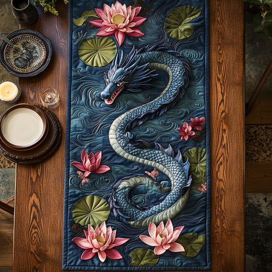 Asian Dragon Lotus CW0107001CL Quilted Table Runner