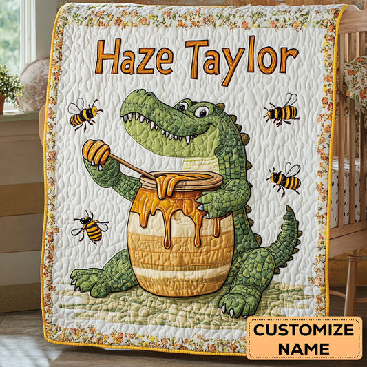 Sweet Crocodile WN2807121CL Personalized Baby Quilt