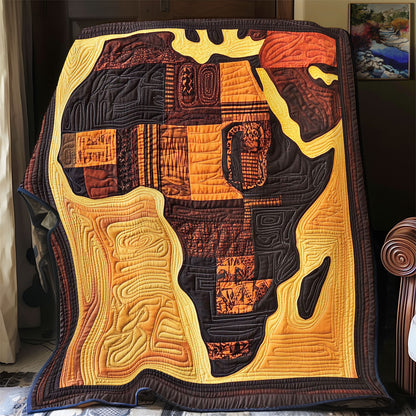 Brown Africa Map WY0303012CL Quilt