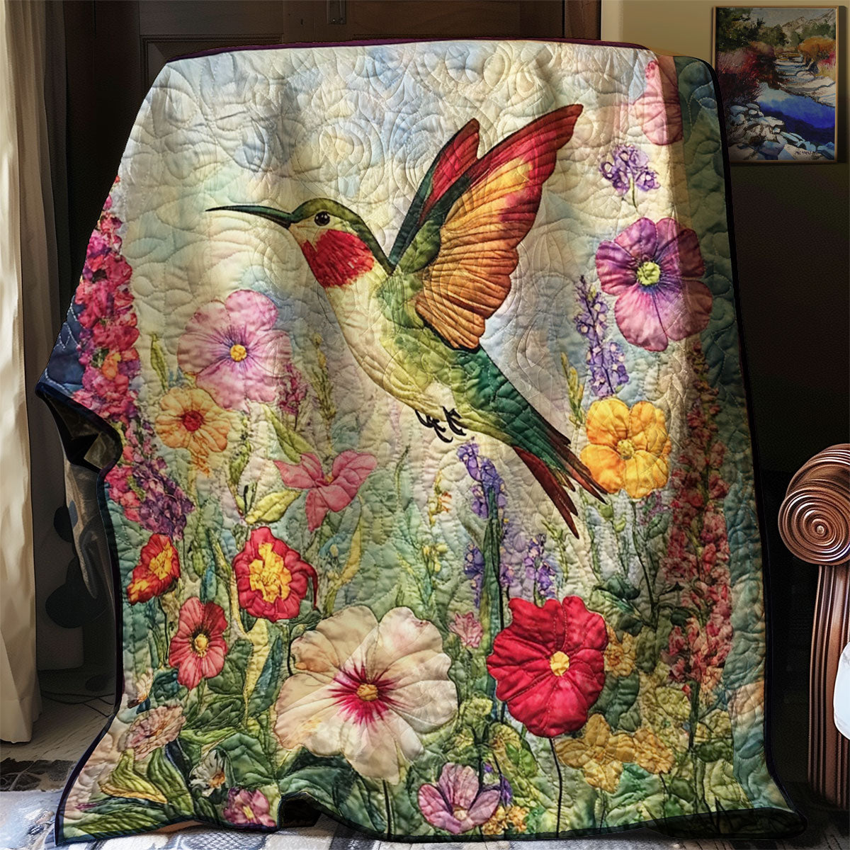 Flower Hummingbird WJ1703007CL Quilt
