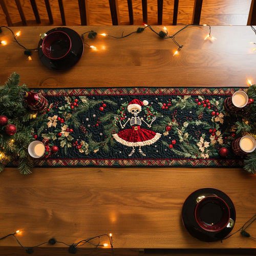 Holly Jolly Skeleton WN1107035CL Quilted Table Runner
