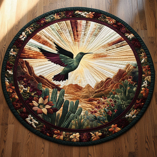 Blooming Hummingbird WN2905004CL Quilted Round Mat