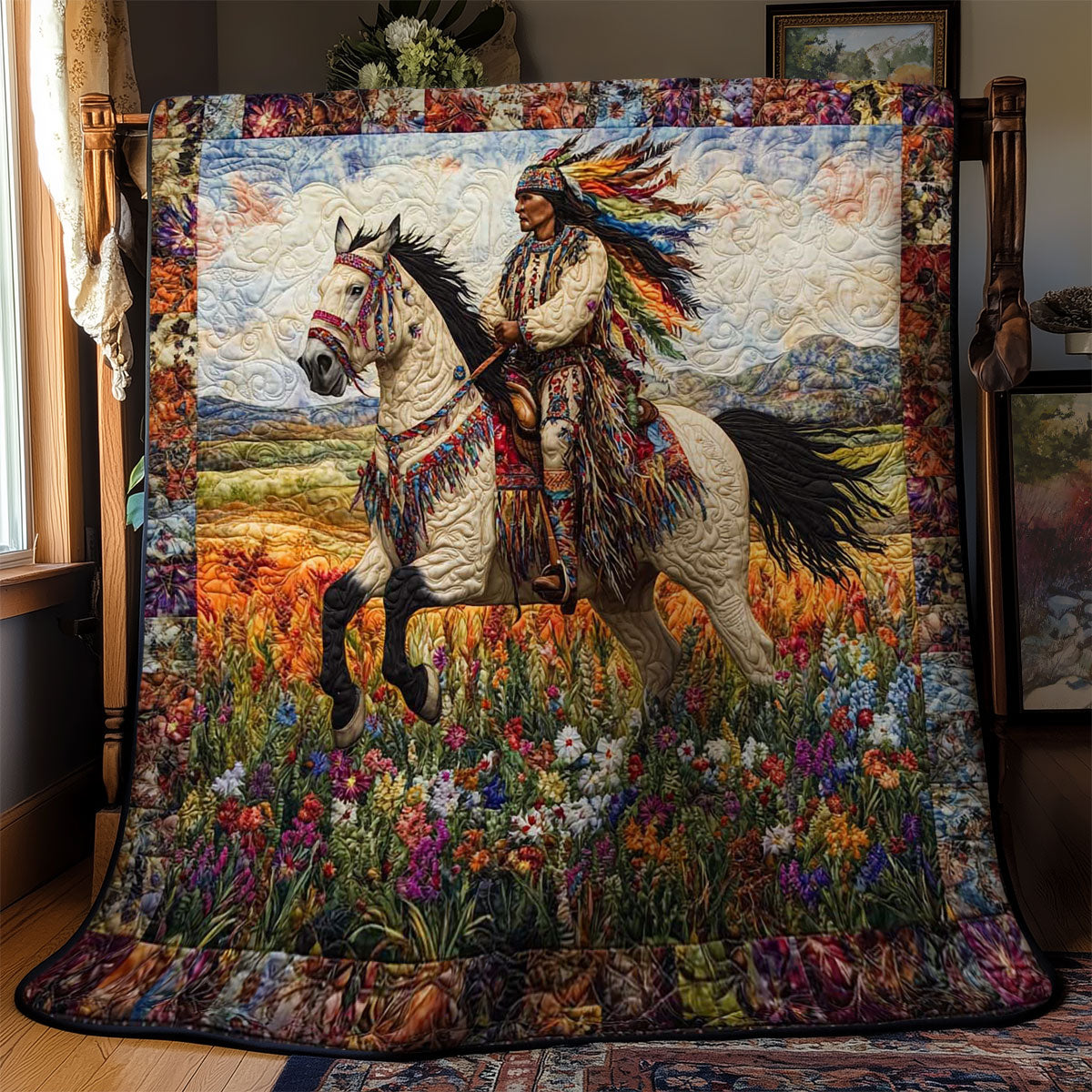Native American Warrior Pride WN2403086CL Quilt