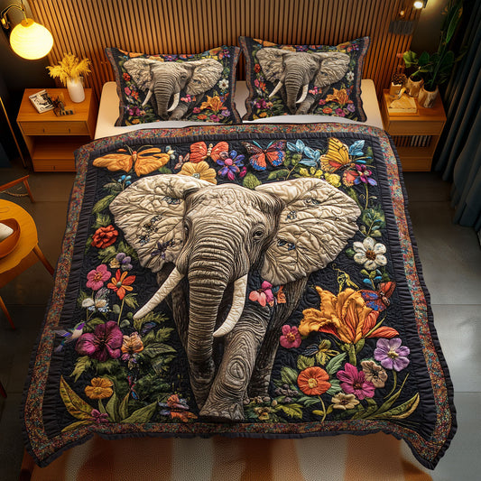 Elephant In Flower Forest WY2712095CL Duvet Cover Set
