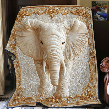 Gold White Elephant WY2101058CL Quilt