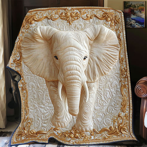 Gold White Elephant WY2101058CL Quilt