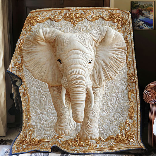Gold White Elephant WY2101058CL Quilt