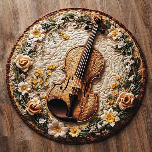 Violin Art CQ2205007CL Quilted Round Mat