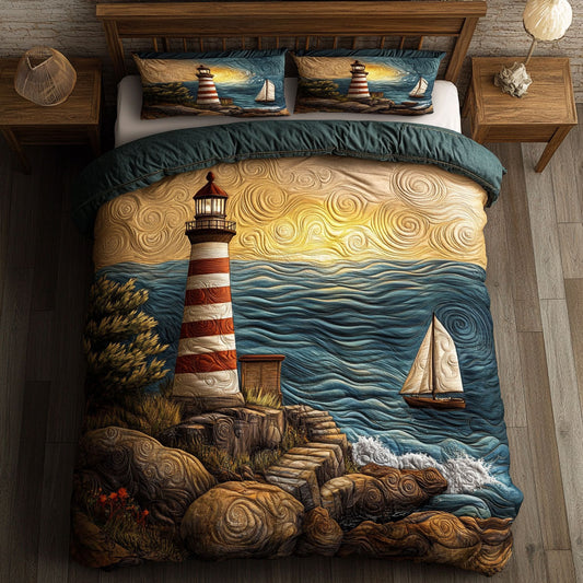 Lighthouse In Rock WY3105017CL Duvet Cover Set