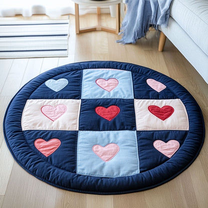 Denim Heart CW1501046CL Quilted Round Mat