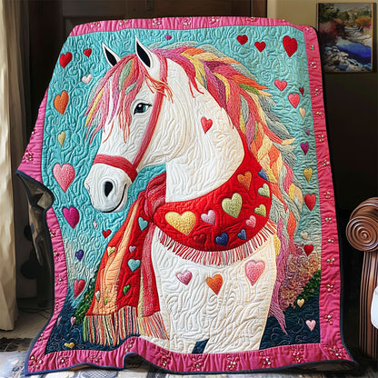 Heart White Horse WY3012016CL Quilt