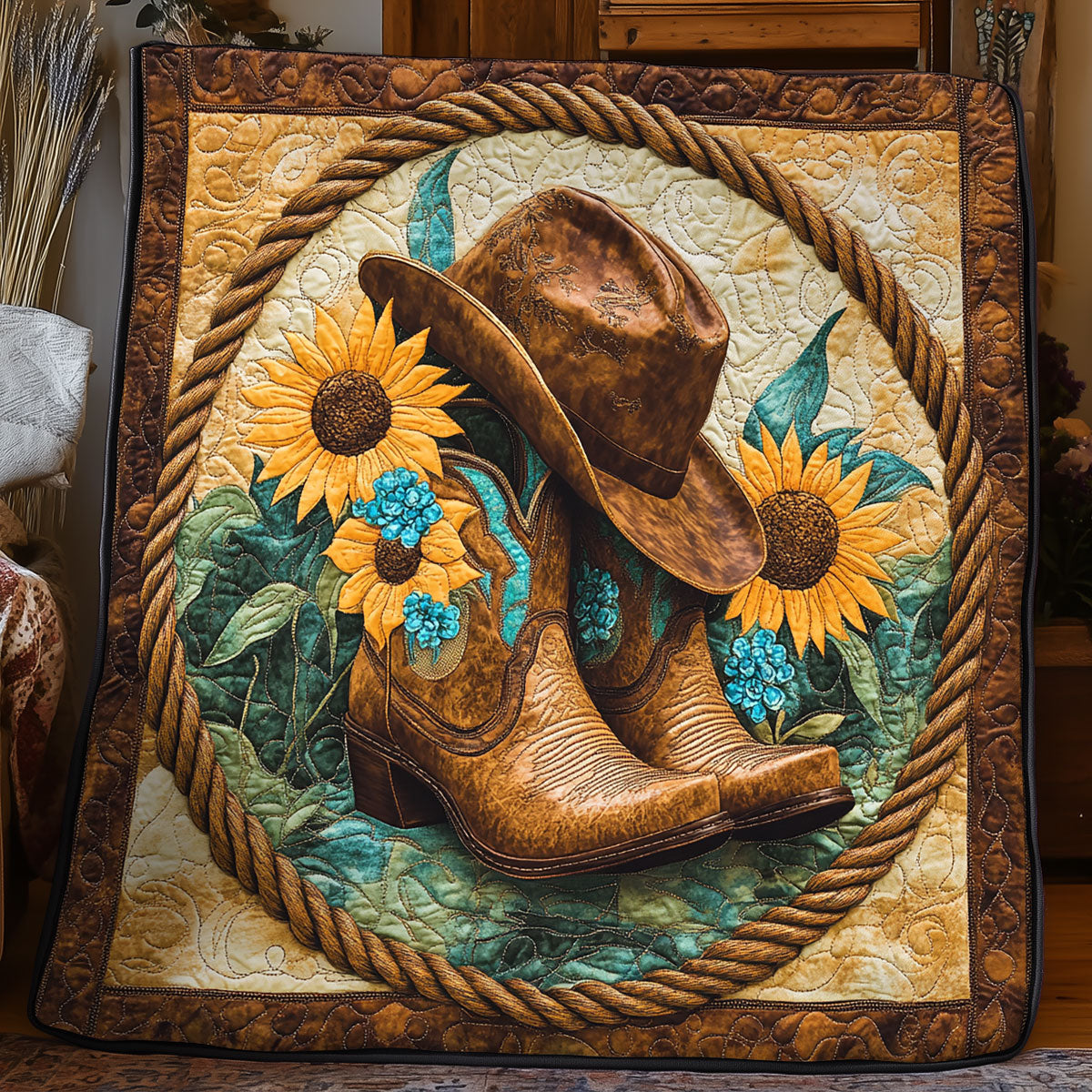 Cowboy Sunflower WX1306009CL Quilt