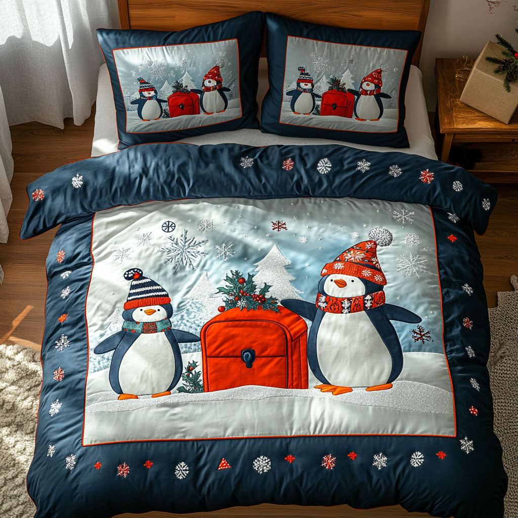 Penguin Holiday Blessing WN1511068CL Duvet Cover Set