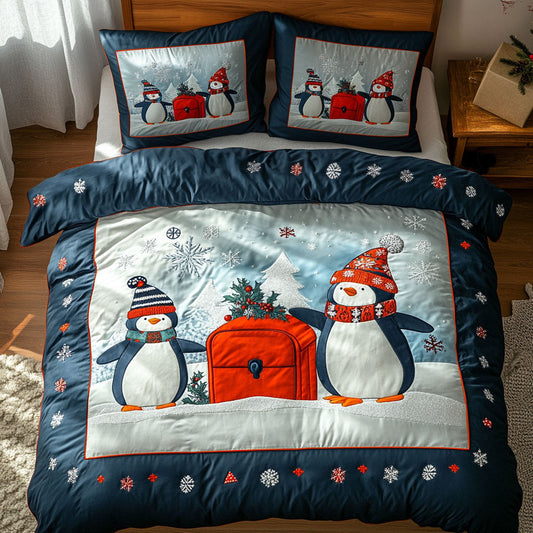 Penguin Holiday Blessing WN1511068CL Duvet Cover Set