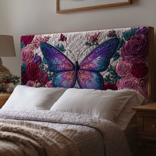 Vibrant Butterfly XR2512002CL Quilted Headboard Slipcover