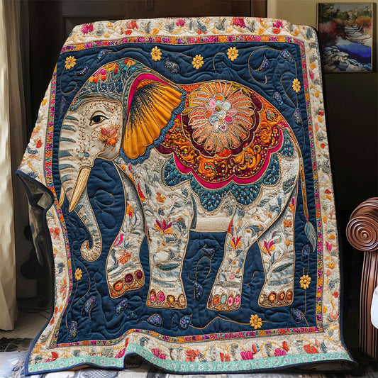 Floral Elephant  WX2112017CL Quilt
