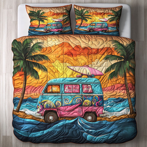 Camping Van In Sunset WY13072CL Duvet Cover Set