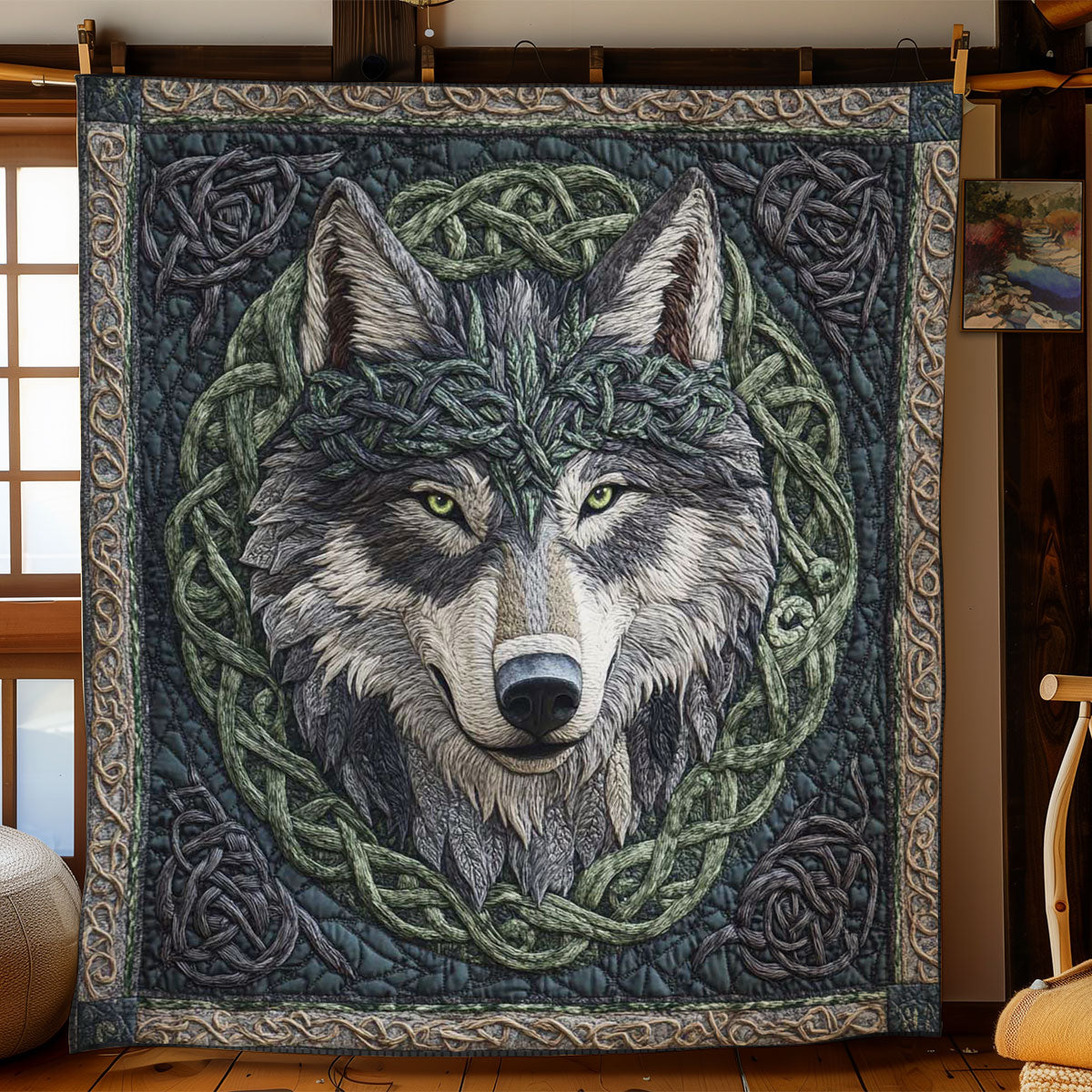 Celtic Wolf Moonhowl WN1904050CL Quilt