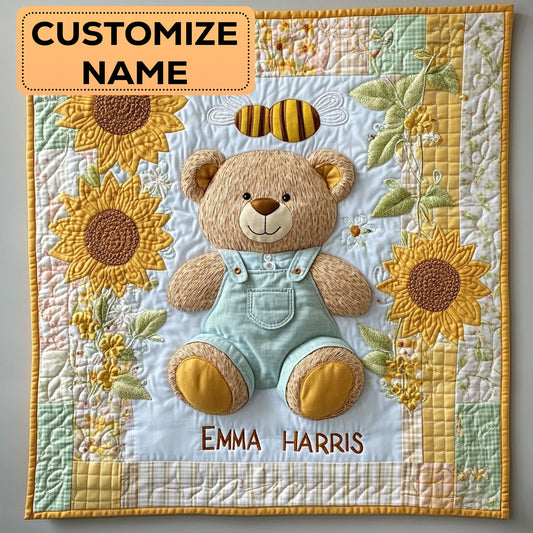 Bee and Bear CW3007021CL Personalized Baby Quilt