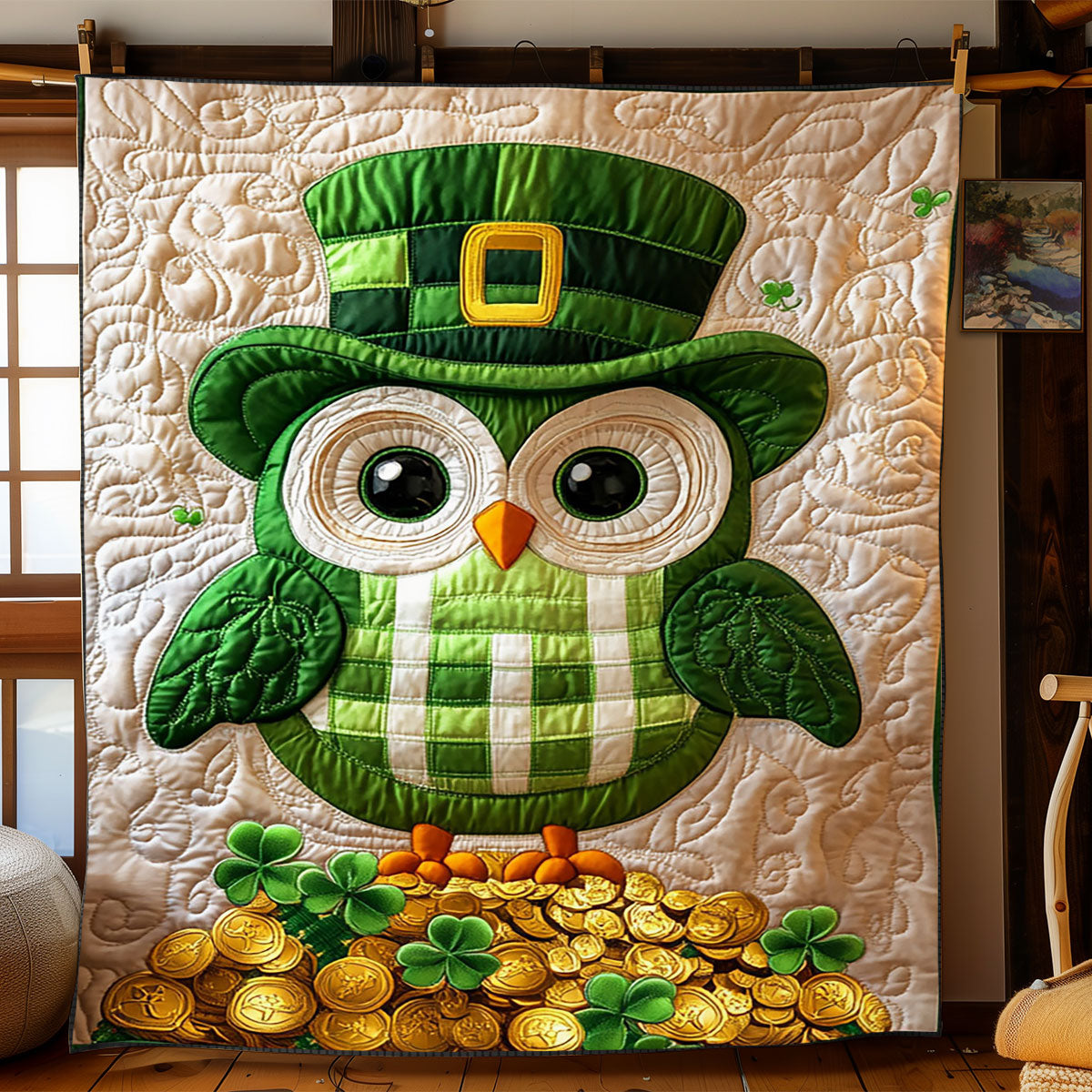 Patrick’s Lucky Owl WJ1501018CL Quilt