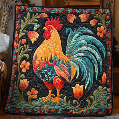 Floral Rooster WX3105026CL Quilt