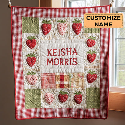 Strawberry Kiss CP1807059CL Personalized Baby Quilt