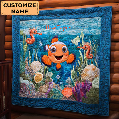 Tiny Clownfish WN2907100CL Personalized Baby Quilt