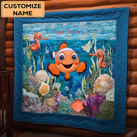 Tiny Clownfish WN2907100CL Personalized Baby Quilt